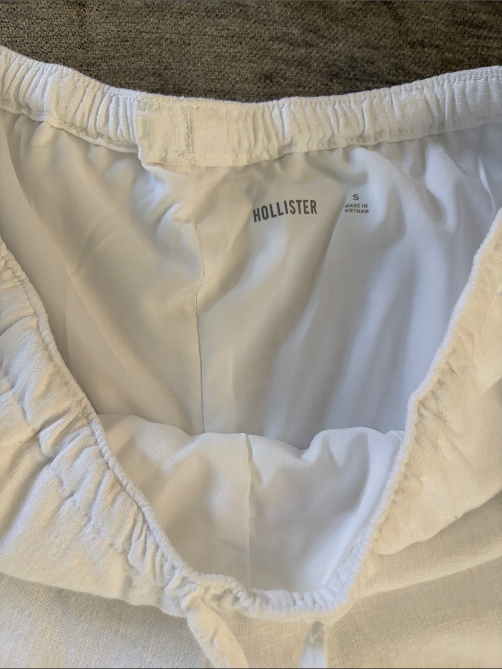 Hollister White Drawstring Linen pants - Picture 2 of 5